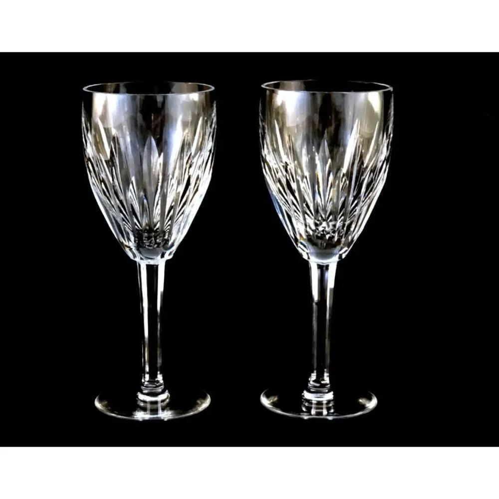 Waterford Crystal Carina Claret Water/ Wine Glasses/ Set of 2 / 8” tall